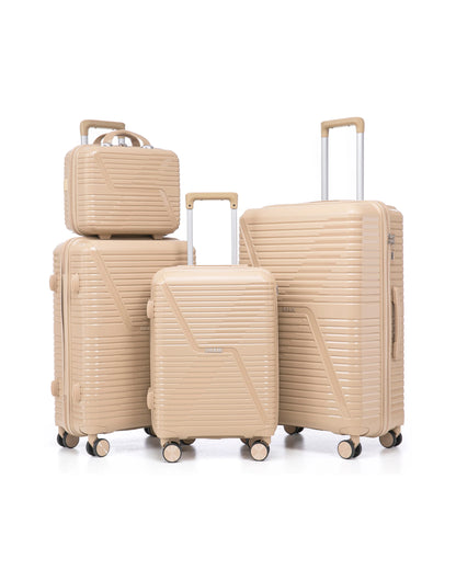 0203 – 4-Piece PP Hardshell Luggage Set, Lightweight & Durable
