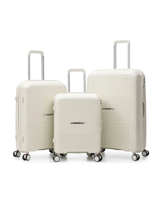 0201 – 3-Piece Suitcase Set · Ultra-Light PP Durable Hardshell